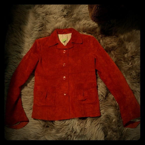 ❄John Carlisle red suede jacket - Picture 3 of 7